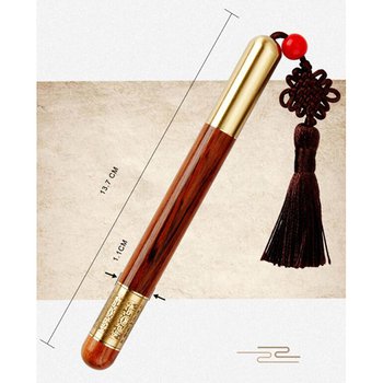 開蓋式木製黃銅單色筆-中國風可旋轉陀螺設計_5